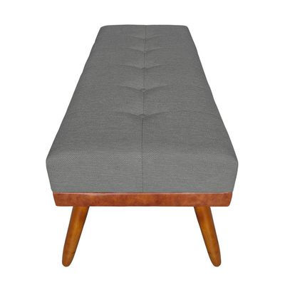 Banco Estofado Roma 160cm Courissimo Nozes-linho Grafite - Inova Decorações