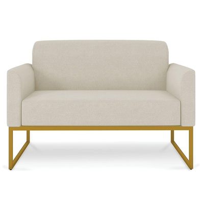 Namoradeira 02 Lugares Linho Dourado Cor Grosso Bege
