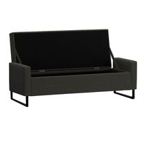 Recamier Bau Paris Base De Metal 1,20m Veludo Preto - Inova Decorações