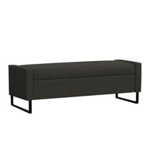 Recamier Bau Paris Base De Metal 1,20m Veludo Preto - Inova Decorações
