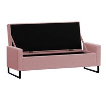 Recamier Bau Paris Base De Metal 1,20m Suede Rose - Inova Decorações
