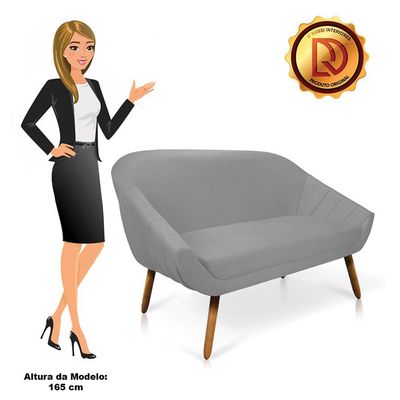 Namoradeira Suede Cinza Castanho