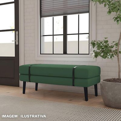 Banco Estofado Viena 1,20m Veludo Verde - Inova Decorações