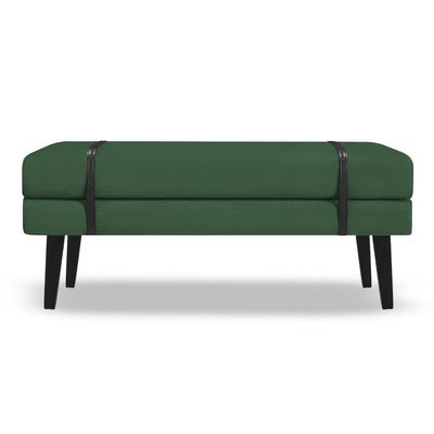 Banco Estofado Viena 1,20m Veludo Verde - Inova Decorações