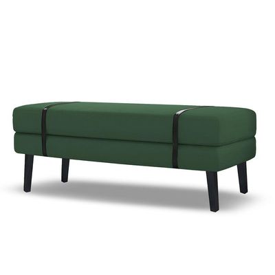 Banco Estofado Viena 1,20m Veludo Verde - Inova Decorações