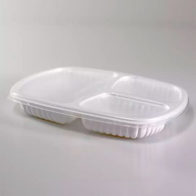 100un Bandeja Refeição com 3 Divisórias 850ml G331 Branco Freezer Microondas Galvanotek