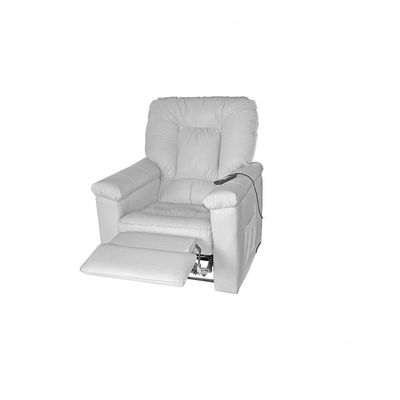 Poltrona Do Papai Eletrica Super Luxo Com Controle Remoto Porshe Matrix Sintetico Branco
