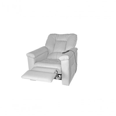 Poltrona Do Papai Eletrica Super Luxo Com Controle Remoto Porshe Matrix Sintetico Branco