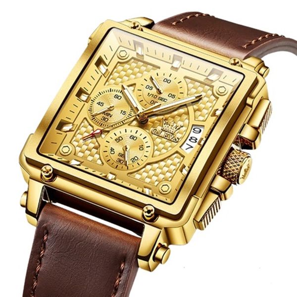 Relógio Olevs Stylish Masculino Quartzo Dourado