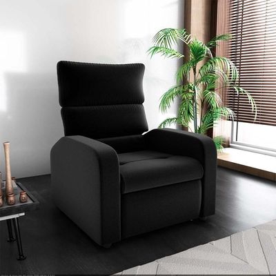 Poltrona Do Papai Reclinável Confortável Kwid Matrix Veludo Preto