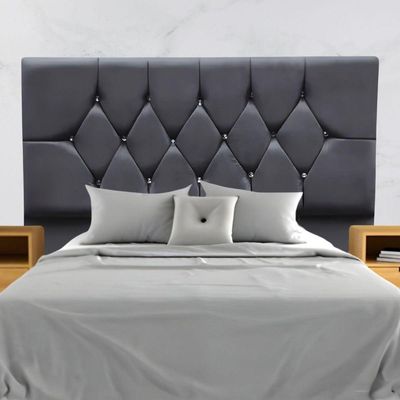 Cabeceira Para Cama Casal 140 Cm Melisse Com Frame Suede Cor:cinza Escuro