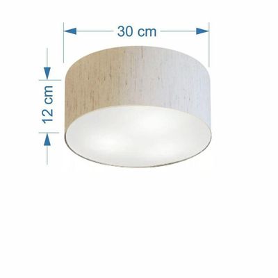 Plafon Para Sala De Estar Cilíndrico Se-3010 Cúpula Cor Linho Bege