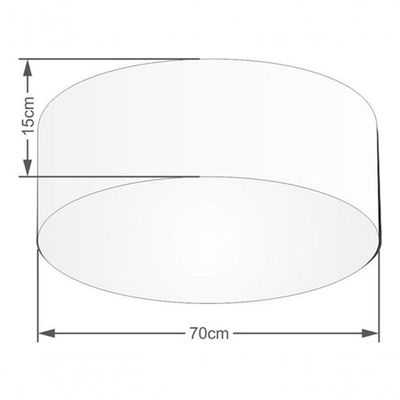 Plafon Cilíndrico Vivare Md-3049 Cúpula Em Tecido 70x15cm - Bivolt Rustico-bege 127/220v