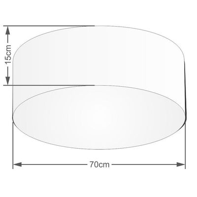 Plafon Cilíndrico Vivare Md-3049 Cúpula Em Tecido 70x15cm - Bivolt Rustico-bege 127/220v