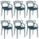 Kit 6 Cadeiras De Jantar Allegra Design Empilhável - Azul Marinho