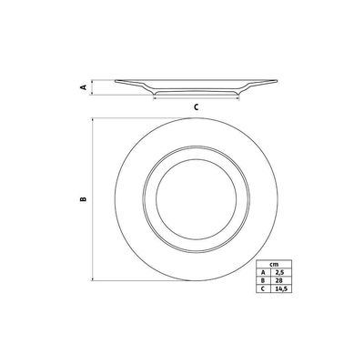 Kit 14 Pratos Raso Mesa Canyon Porcelana Decorada 25 Cm - Tramontina