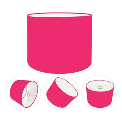 Cúpula Abajur E Luminária Cilíndrica Vivare Cp-7011 ø30x21cm - Bocal Nacional Rosa-pink