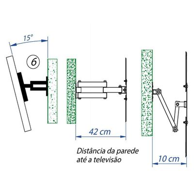 Suporte Articulado 4 Movimentos Para Smart Panasonic