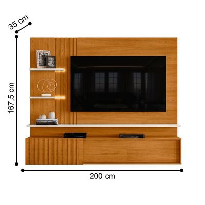 Home Para Tvs 65 Ripado Milão Cinamomo Off White