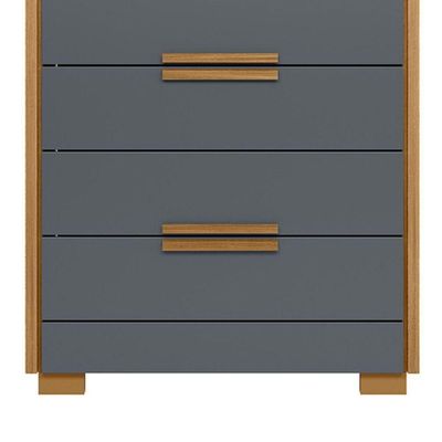 Comoda 4 Gavetas Dhara 86 Cm Moval Freijo Cinza