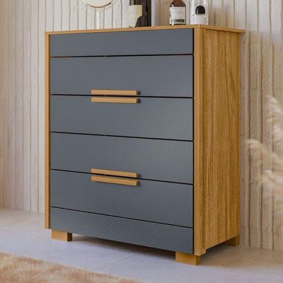 Comoda 4 Gavetas Dhara 86 Cm Moval Freijo Cinza