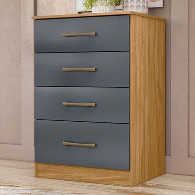 Comoda 4 Gavetas 61 Cm MS913 Moval Freijo Cinza
