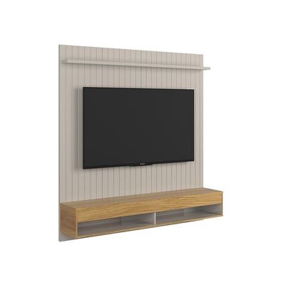 Painel Para Detroit - 1 Prateleira E Nicho Suspenso Off White-freijó - Lukaliam Móveis
