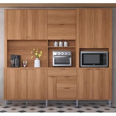 Cozinha Compacta Astra - 2,40m 10 Portas E 4 Gavetas - Lukaliam Móveis Jequitiba Jequitiba