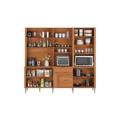 Cozinha Compacta Astra - 2,40m 10 Portas E 4 Gavetas - Lukaliam Móveis Jequitiba Jequitiba