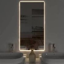 Espelho Retangular De Parede Com Led Amarelo Moderno 110x60 Fonte Bivolt Amarelo