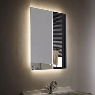 Espelho Retangular De Parede Com Led Amarelo Moderno 110x60 Fonte Bivolt Amarelo