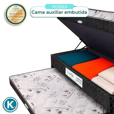Bicama Solteiro Nanda Nature Preto 88x188
