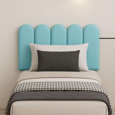 Cabeceira Solteiro Nuvem Pratica E Moderna Com 5 Placas 60cm Azul Bebe