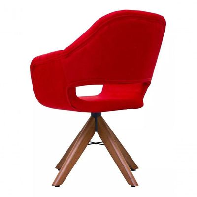 Poltrona Decorativa Bela Liso Pe Palito Unidecor Vermelho