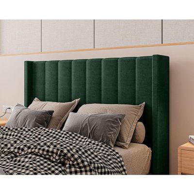 Cabeceira Estofada Solteiro 90 Cm Turquesa Veludo Verde