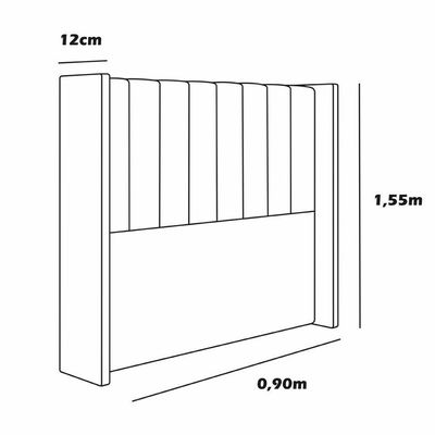 Cabeceira Estofada Solteiro 90 Cm Turquesa Veludo Verde