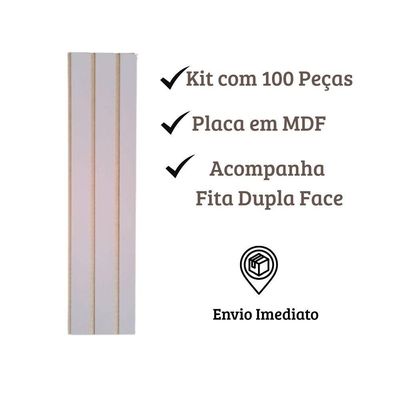 Kit Revestimento Ripado 100 Placas Adesiva 45 X 11 Cm Em Mdf Cor:rosa