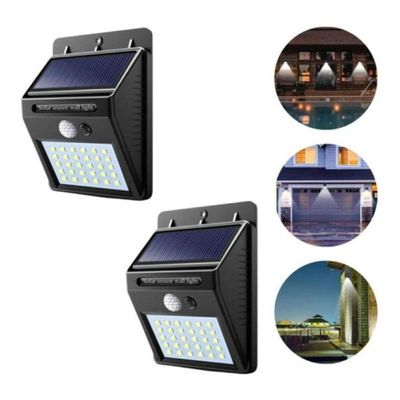 Luminária Solar Arandela Kit 2 - 30 Led Sensor De Presença