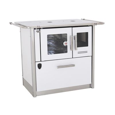 Fogão A Lenha Eclipse Esquerdo Branco Chapa Aluminio N2