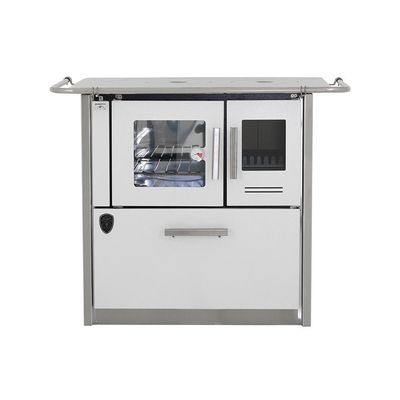 Fogão A Lenha Eclipse Esquerdo Branco Chapa Aluminio N2