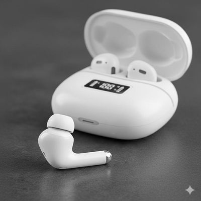 Fone De Ouvido Bluetooth T-206 Com Tela Led – Branco - Som Envolvente E Design Sofisticado