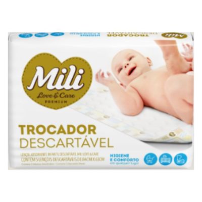 Trocador Descartável Mili Love &Care 2 Pacotes c/ 5 unidades
