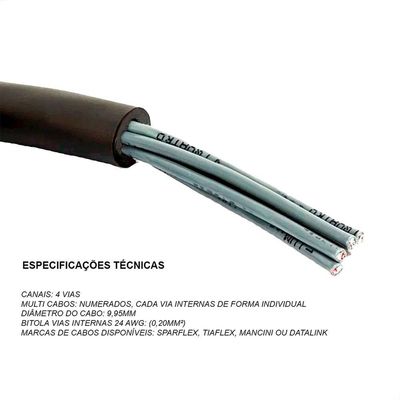 Multicabos Com Conectores Xlr 4 Vias Santo ângelo 50 Metros