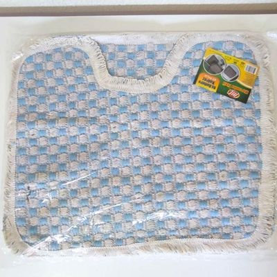 Kit 3 Peças Tapete Banheiro Xadrez Daminha Taolha De Piso Chão 50x40cm Várias Cores Azul Claro Liso