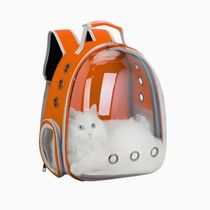 Mochila Pet Visão Panorâmica Astronauta Gato Cão Laranja