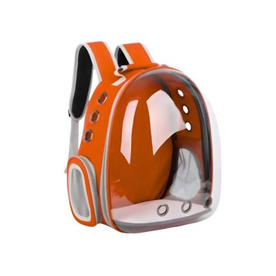 Mochila Pet Visão Panorâmica Astronauta Gato Cão Laranja