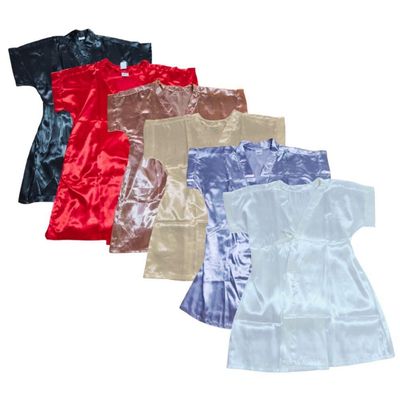 Robe Hobby Cetim Seda Noiva Casamento Madrinha Manga Curta Tamanho Unico Vermelho
