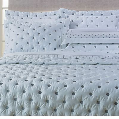 Kit Cobre Leito Colcha Garland Queen 100% Algodão 400 Fios Acetinado Bordado 5 Peças - Branco e Cinza