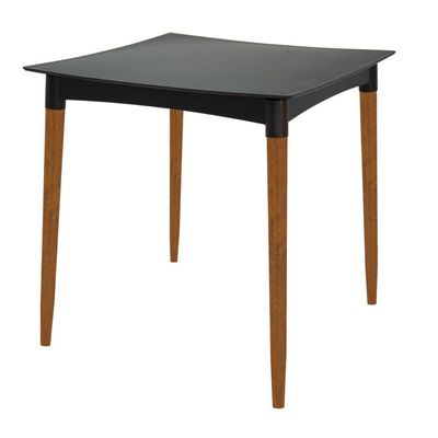 Mesa Tramontina Diana Preto com Pernas de Madeira Eucalipto