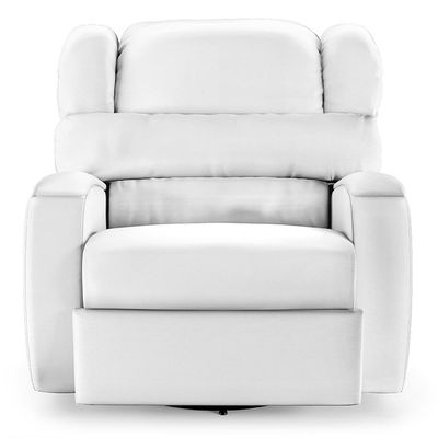 Poltrona do Papai Sala de Cinema Reclinável Kylie Glider Manual Giratória Massagem USB PU Branco G23